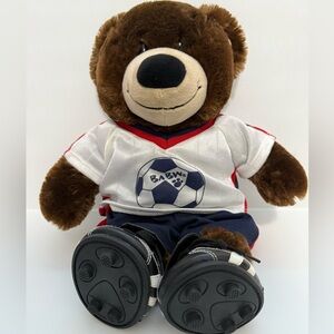 Build-A-Bear Brown Stuffed Animal Wearing Complete Soccer Outfit